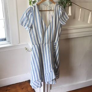 JCrew striped ruffle dress